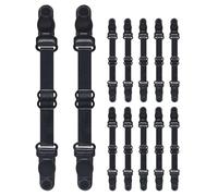 Beavorty Adjustable Mask Strap Extender Buckles with High Elasticity and Universal Compatibility 12pcs Super Lightweight Black Polyester and Plastic Strap Adjuster for Mask for Comfortable