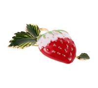 Beavorty Adorable Strawberry Brooch Pinback Button for Clothes Bags Hats Realistic Fruit Design with Secure Exposure Clasp Enamel Ornament for Womens Fashion Accessories
