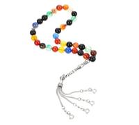 Beavorty Agate Prayer Beads Rosary Beads Delicate Islamic Worship Rosary for Men Women Religious Pilgrimage with Random Pendant Style Natural
