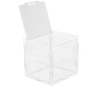 Beavorty Assembled Acrylic Reptile Terrarium Box 9x9x9.5cm High Transparency Pet Keeping Container for Lizards and Small Arboreal Reptiles Suitable for Feeding and Habitat
