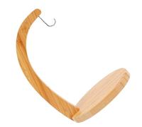 Beavorty Bamboo Banana Holder Stand with Natural Bamboo Base, Multi-Function Fruit Hanger Rack for Kitchen Countertop Storage, Farmhouse Style Fruit and Grape Hanging Organizer