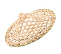 Beavorty Bamboo Woven Hat Prop for Stage Performance Lightweight Chinese Style Cosplay Hat Unique Design for Festivals Role Play Comfortable Breathable for Diameter