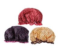 Beavorty Bathing Shower Caps Set of 3 Women's Shower Hat Soft Lightweight for Spa Night Sleep Cooking Home Cleaning