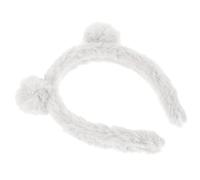 Beavorty Bear Ears Headband Plush Hairband Cartoon Animal Hairhoop for Face Washing Makeup Skincare Adjustable Cute White Adult PET Costume Accessories