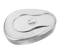 Beavorty Bedpan with Anti Slip Bottom and Foldable Handle with Lid Stainless Steel Portable Toilet Sturdy and Easy to Carry for Elderly and Bedridden Patients for Home Care