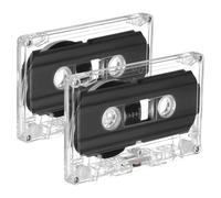 Beavorty Blank Cassette Tapes 30 Minute Recording Empty Audio Empty Audio Cassettes 2pcs Clear Hard Cases DIY Retro Mixtapes Vintage Music School Teaching Supplies