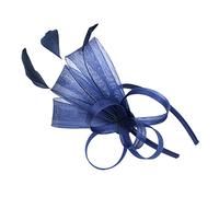 Beavorty Blue Fascinator Headband with Faux for Tea Party Creative Mesh Flower Hair Accessory for Women Easy to Wear Decorative Cocktail Hat