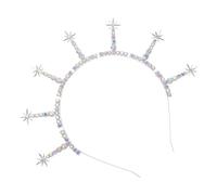 Beavorty Bohemian Style Headband Beaded Rhinestone Details Vintage Celestial Crown Design for Weddings and Bachelorette Parties Women Boho Jeweled Hair Accessory