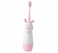 Beavorty Boys and Girls Sonic Vibrates Electric Toothbrush Set Pink 3 Replacement Soft Bristle Heads Battery Operated for Children Baby Oral Care