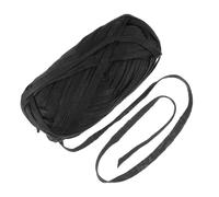 Beavorty Braided Cotton and Acrylic DIY Craft Rope 1 Roll Flat Woven Cord for Handmade Knitting, Crochet, Macrame Projects, Black Color Suitable for DIY Bags, Blankets, and Rugs