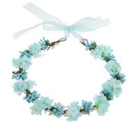 Beavorty Bridal Floral Wreath Headband with Ribbon Elegant Flower Crown for Wedding Photography Beach Ceremony and Party Handmade Boho Headpiece for Romantic Aesthetic and Vintage Themes