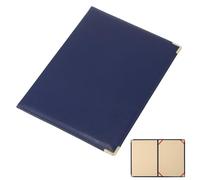 Beavorty Business Folder with Blue Pu Cover and Metal Corners Large Document Organizer Binder Portfolio for Meeting Contracts and Speeches Resume Folder for Interview Office Accessory