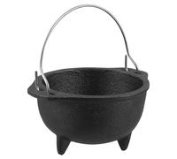 Beavorty Cauldron and Incense Burning Cast Iron with Handle Rustic Black Halloween Metal Pot for Serving Snacks Vintage Witch Candy Holder Bowl for Halloween Party Gatherings