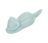 Beavorty Ceramic Brush Pen Holder Calligraphy Paper Weight with Blue Porcelain Finish, Chinese Calligraphy Brush Pen Rest Suitable for Traditional Writing and Painting