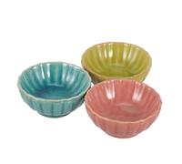 Beavorty Ceramic Essential Oil Bowls 3pcs Small Blending Bowls for Salon Spa Face Mask Mixing Esthetician Supplies in Red Green Blue