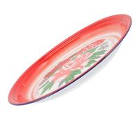 Beavorty Chinese Style Enamel Plate Decorative Food Platter Round Snack and Fruit Serving Dish for Household