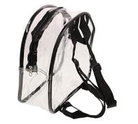 Beavorty Clear PVC Backpack with Straps Lightweight Transparent Shoulder Bag for Travel School Concerts Stadium Work Black