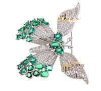 Beavorty Colorful Rhinestone Butterfly Brooch Pin Elegant Two-tone Gold Plated Jewelry Accessory for Women Dresses Sweaters Shawls Unique Stylish Gift with Vivid Accents and Versatile