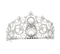 Beavorty Crystal Bubble Tiara Crown for Women Unique Bridal Hair Accessory for Weddings Proms and Parties Lightweight Silver Headband with Stunning Finish and Shine Flower