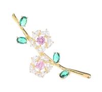 Beavorty Crystal Plum Brooch Women Dresses Ladies Dresses Flower Brooches for Women Crystal Flowers Scarf Pin Plum Blossom Lapel Pins Men Alloy