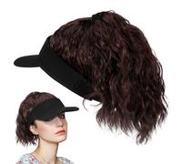 Beavorty Curly Synthetic Hair Baseball Cap Wig for Women High Ponytail Design with Visor Secure Fit Breathable Hat for Daily Wear and Parties Synthetic Ponytail Hairpiece