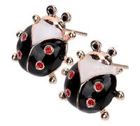 Beavorty Cute Ladybug Earrings for Women and Teen Skin Friendly Lightweight Jewelry Unique Black Seven Spot Insect Design Casual and Formal Wear