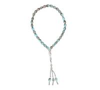 Beavorty Delicate Glass Beading Prayer Beads Bracelet Islamic Rosary Floral Design for Meditation and Spiritual Practice Handheld Size for Men and Women
