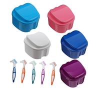 Beavorty Denture Storage Boxes Set Denture Cases 10pcs with Soft Bristle Brush for Clean Storage and Damage Prevention Pp Material Portable Dental Containers and Random Color for Travel