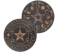 Beavorty Divination Pendulum Board Vintage Style 2pcs Wooden with Delicate Pattern Design and Divination Prop, Black Witchcraft Altar Accessory Home Decoration for Spiritual Use