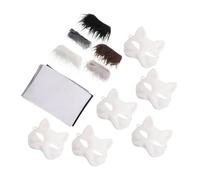 Beavorty DIY Kit Blank Paper Masks with Felt Cloth and Faux Strips for Masquerade Halloween and Cosplay Parties Enhance Creativity and Fun at Any Event