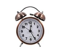 Beavorty Double Bells Metal Alarm Clock Rose Gold Shell Classic Desktop Clock for Home Office Bedside