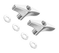Beavorty Drum Hardware Wing Nut Fasteners Set with Washers 4 Pieces and Screws 2 Pieces Hand Tighten Replacement Butterfly Nuts for Snare and Hi-hat Cymbal Stands