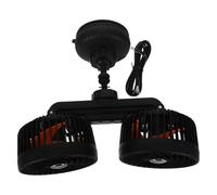 Beavorty Dual Head Car Cooling Fan 4000mah Rechargeable 360° Rotatable | Black ABS Build, Suction Cup Mount, Tool Free Setup, Adjustable Speed for Rvs, Console Top Use