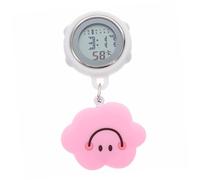 Beavorty Elegant and Classic Digital Pocket Watch with Alarm Clock and W isplay, Silicone and Metal Material, Clip on Watch for Nurses and Hospital Workers