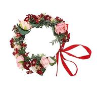 Beavorty Elegant Bridal Headband Floral Crown Artificial Flowers Hawaiian Style Hair Band Comfortable and Easy to Put