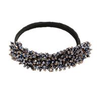 Beavorty Elegant Crystal Hair Bun Maker Lightweight Donut Ponytail Stick with Hand-crafted Cloth Band for Charming Party Hairstyles and Sophisticated Hair Styling