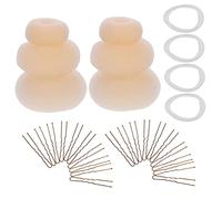 Beavorty Elegant Hair Bun Maker Set 2 Packs 30pcs Total U-shaped Hairpins Elastic Hair Ties Ideal for Party Wedding and Daily Styling