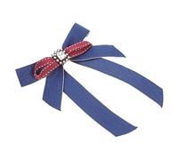 Beavorty Elegant Rhinestone Bow Tie Brooch Pre Tied Ribbon Neck Tie Accessory for Women Mothers Daughters Versatile Fashion Statement