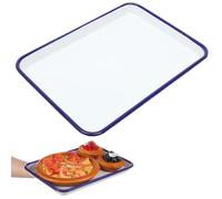 Beavorty Enamel Bake Pan 10.63X7.48X0.98In Rectangular Enamelware Roasting Tray Heat-Resistant Oven Baking Pan for Pies Cakes Vegetables Serving Dish