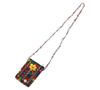 Beavorty Ethnic Coconut Shell Crossbody Bag Handmade Boho Beaded Shoulder Purse with Long Strap for Daily Travel Festivals Stylish Mini Coin Pouch for Women