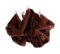 Beavorty Extra Large Velvet Scrunchies for Women Big Silk Hair up Accessories Bow Jumbo Elastic Hair Ties for Ponytail Scrunchies for Women Brown
