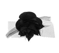 Beavorty Fashion Women's Mini Top Hat Fascinator Clip Black Flower Decor Burlesque Punk Style Hair Accessory for Parties and Events