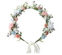 Beavorty Floral Style Wedding Hair Accessories Rose Flower Headband for Women for Festivals Parties and Photo Shoots Elegant Floral Tiara for Brides