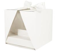Beavorty Flower Box Empty Box PVC Paper White DIY for Flower and Green Plant Decoration Protection Easy to Assemble and Disassemble