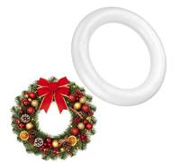 Beavorty Foam Wreath Forms 12'' Round Polystyrene Foam Wreath Rings Christmas Craft Forms White DIY Froth Wreath for DIY Crafting Wedding Flower Projects Holidays Decoration