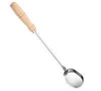 Beavorty Frying Snack Mold with Wooden Handle - Stainless Steel Oval Achappam Pancake Spoon for Deep Fryer, Handheld Cooking Tool for Traditional Snack Making