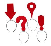 Beavorty Funny Arrow Boppers Headband Set 4pcs Red Question Mark Exclamation Location Symbols Novelty Hair Accessories for Women Carnival Party Hairbands