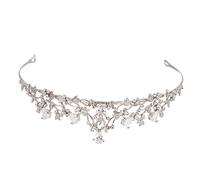 Beavorty Glamorous Bridal Tiara Wedding Hair Decoration Diamond Bridal Crown Wedding Bridal Flower Crowns Tiaras Sturdy and Attractive Crown Headdress