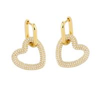 Beavorty Golden Copper Love Heart Dangle Earrings for Women Fashion Jewelry Pendant for Parties Valentine S Day Birthdays Stylish Accessory to Match Hats Jeans Eye-catching Design