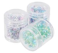 Beavorty Gradient Floating Pearl Beads No Hole DIY Vase Fillers 3pcs Smooth Craft Pearls for Home Decoration, Makeup, and Centerpieces in Blue, Pink, Green